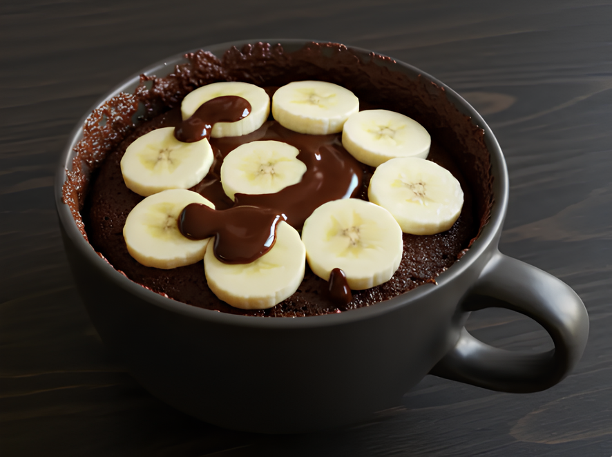 BIZCOCHO DE BANANA EN TAZA